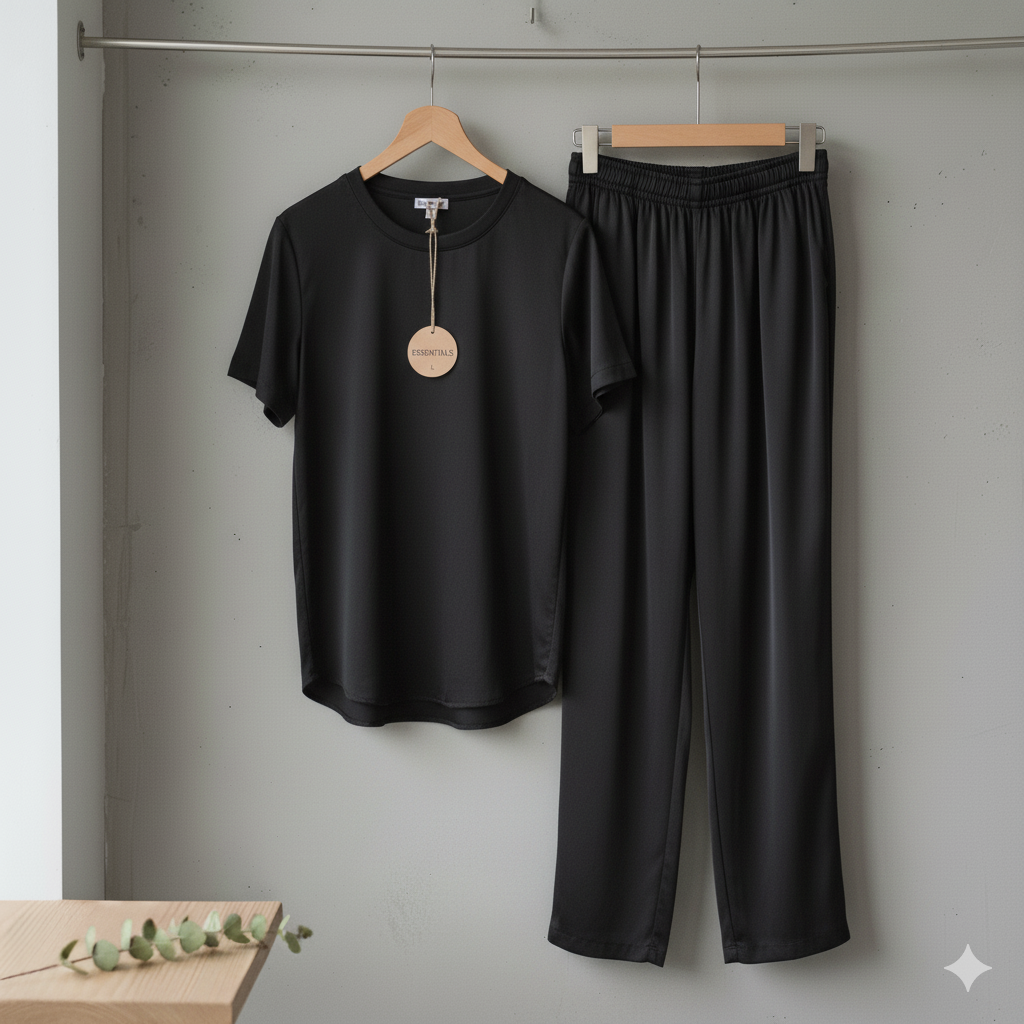 Black Silk 2 Piece Set